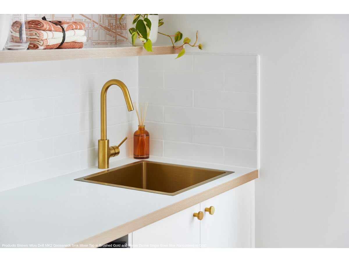 Mizu Drift MK2 Gooseneck Pull Out Sink Mixer Tap Brushed Nickel (4 Star