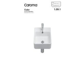 Caroma Cube Wall Basin 320mm 1 Taphole With Overflow White