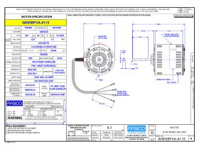 Specification Sheet - Fasco Fan Motor 240V 600W 80855BPVA-A11S