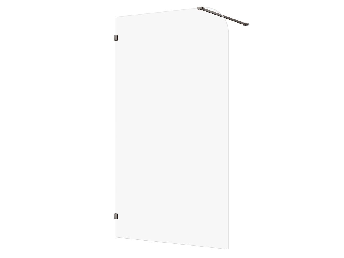 Kado Lux Frameless Curved Panel with Wall Clips Clear Glass 1200mm ...