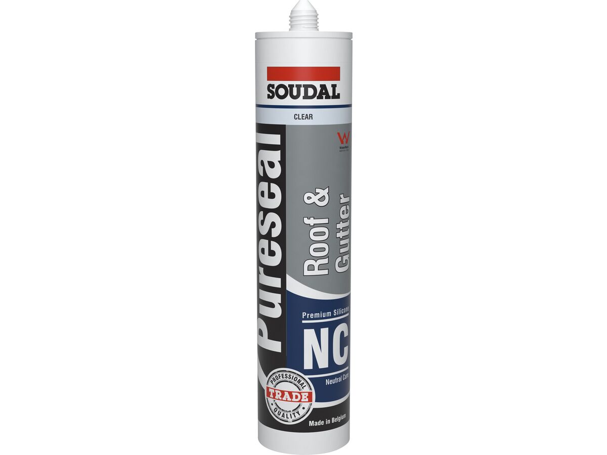 Soudal Pureseal Roof & Gutter Neutral Silicone Clear 300g