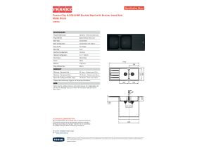 Specification Sheet - Franke City Fragranite Double Bowl with Drainer Inset Sink Matte Black