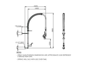 Enware Pre-Rinse Wall Mount Pre Mix Assembly (6 Star)