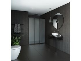 Creative Glass Framed Front Only shower screen with sliding door - 5mm Clear toughened glass and Polished Silver frame.