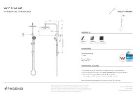 Specification Sheet - Phoenix Vivid Slimline Twin Shower (5 Star)