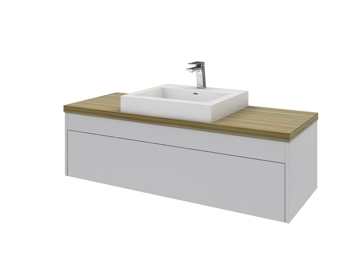 Acqua Wall Hung Vanity Unit 1200mm Blackbutt Timber Top