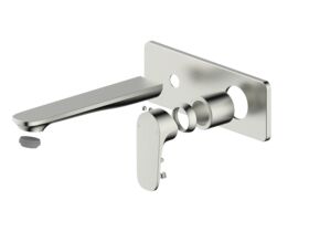 Hero - Mizu Silk Wall Basin/Bath Mixer Tap Set Trimset 188mm Brushed Nickel (6 Star) Lead Free