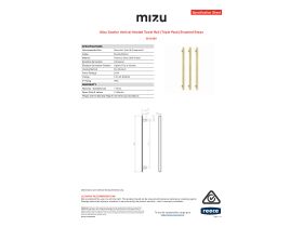 Specification Sheet - Mizu Soothe Vertical Heated Towel Rail (Triple Pack) Brushed Brass