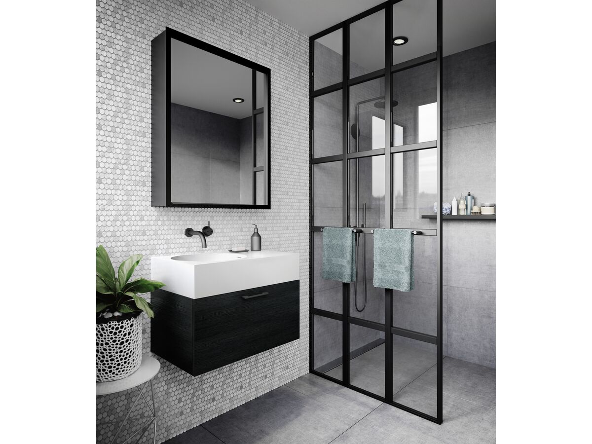 Neo Slimline 700mm Wall Hung Vanity Unit Black Wenge from Reece