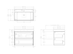 Roca Ona Vanity All Drawer Twin Centre Bowl 800mm