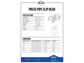 Specification Sheet - Abey Press Pipe Clip Head