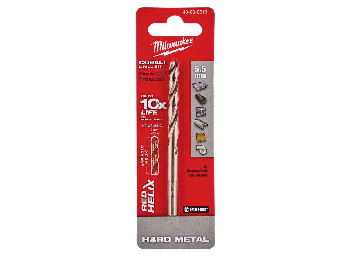 Milwaukee Red Helix Cobalt Drill Bit 5.5mm (2)