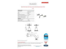 Specification Sheet - Kado Era Wall Basin Set 150mm Cross Handles Brushed Nickel (5 Star)
