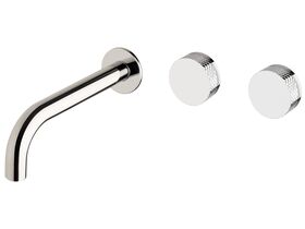 Milli Pure Wall Basin Hostess System 200mm Right Hand with Diamond Textured Handles Chrome (3 Star)