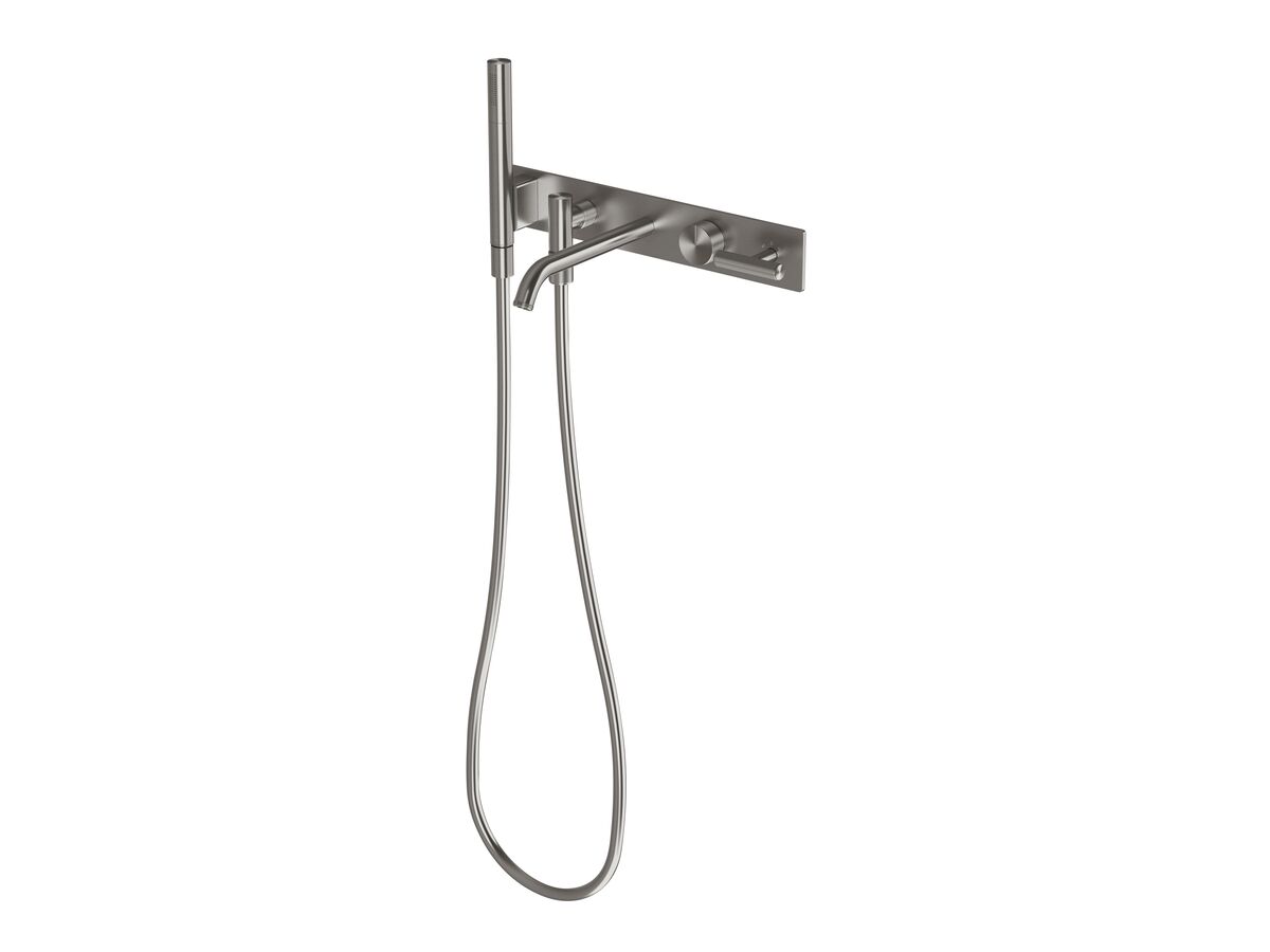 Hero - Milli Etch Progressive Bath Mixer Tap System with Handshower Brushed Gunmetal (3 Star)