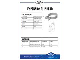 Specification Sheet - Abey Expansion Clip Head