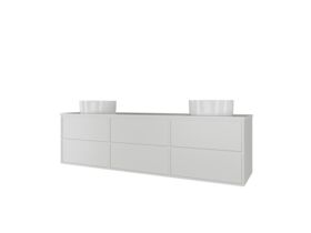 Kado Aspect Wall Hung Vanity Unit 1800mm Double Bowl 6 Drawer Corian 20mm Top