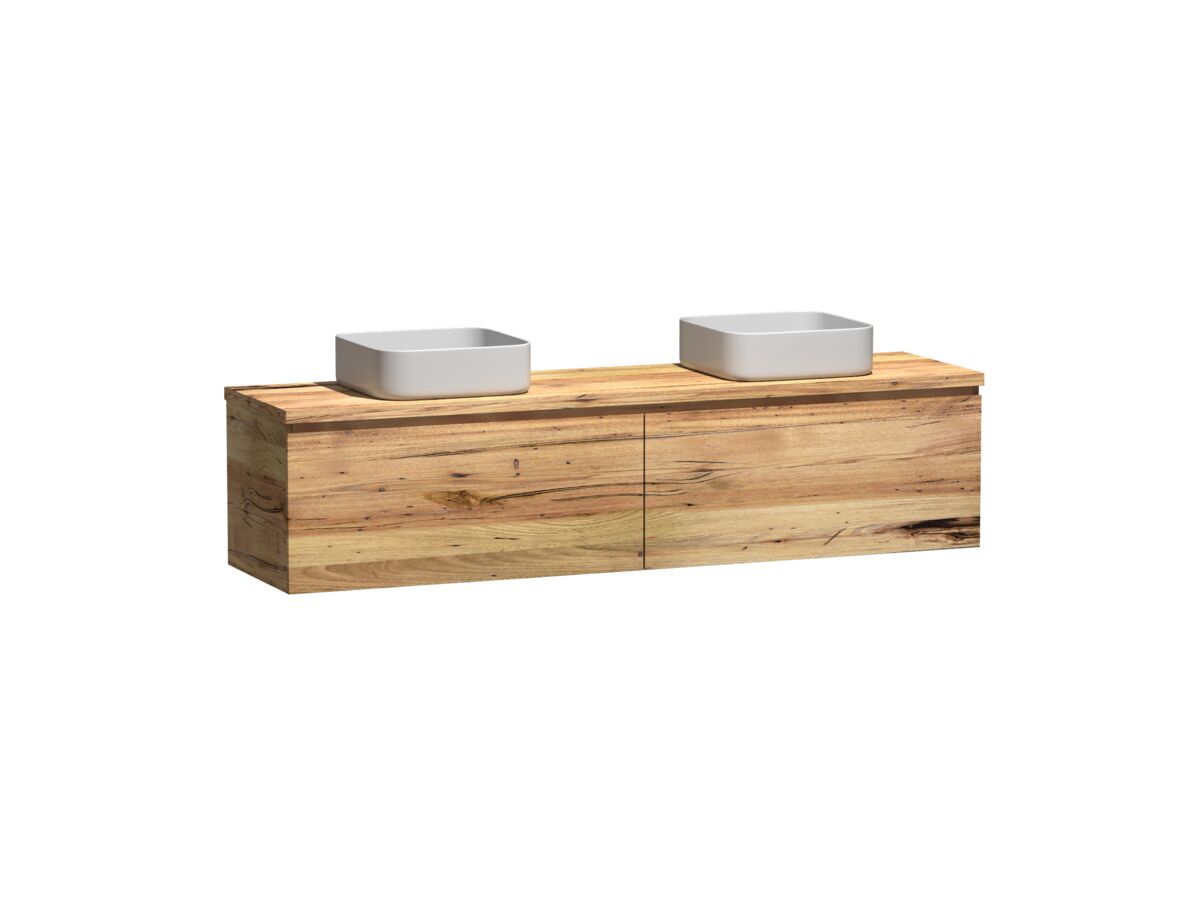 Kado Arc Timber All Drawer 1800 Double Bowl Vanity Timber 32mm Top
