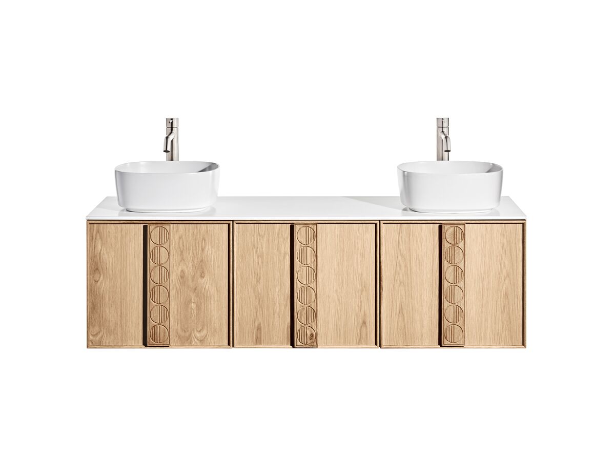 ISSY Adorn Above Counter or Semi Inset Wall Hung Vanity Unit with Three Drawers & Internal Shelves with Grande Handle 83