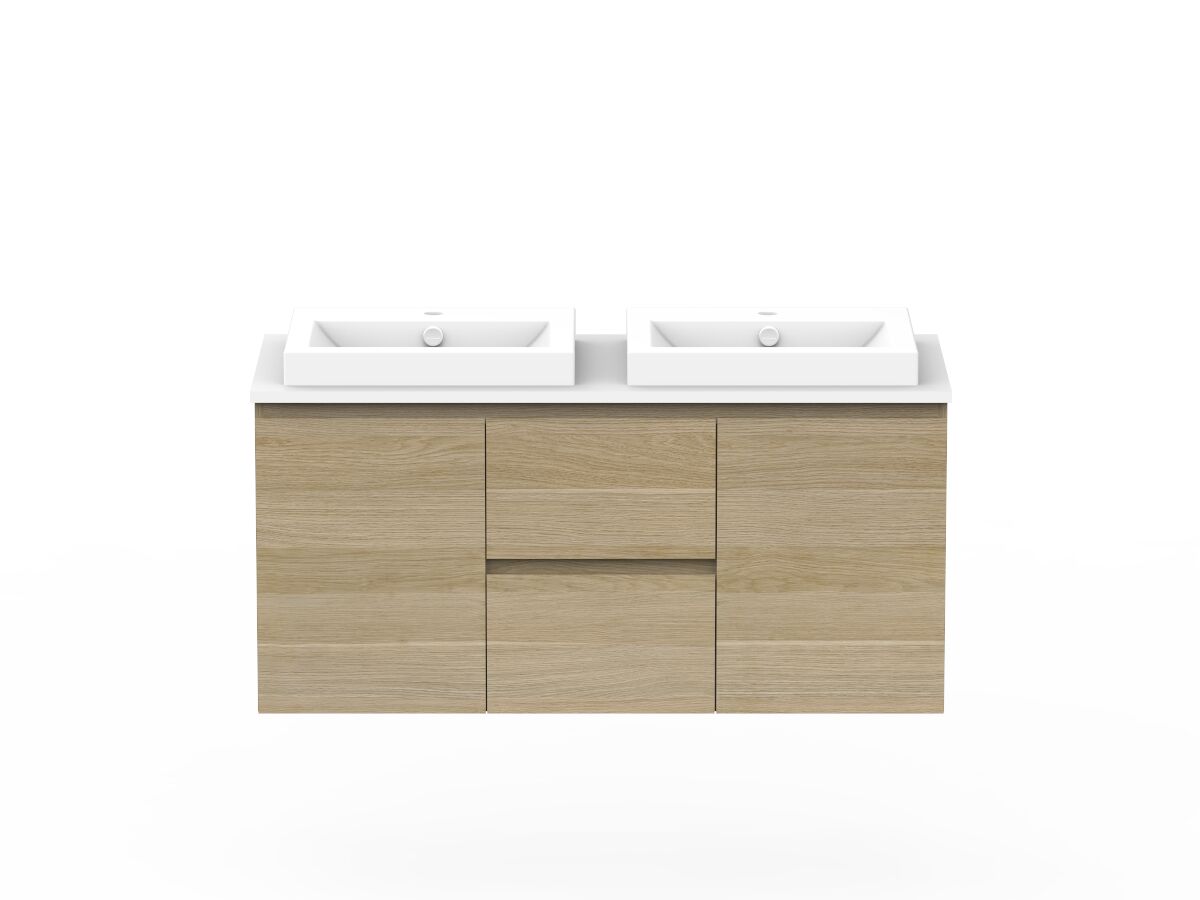 Posh Domaine Plus 1200mm Wall Hung Vanity Unit Conventional Double Bowl