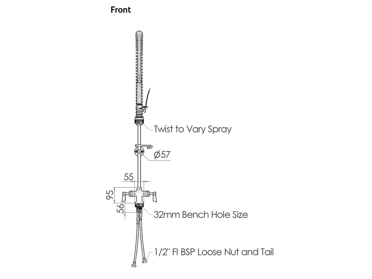 Dual Hob Mount Pre Rinse Unit Complete (6 Star)