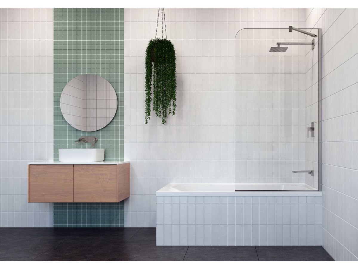 Posh Domaine Fixed Single Bath Panel 8mm Chrome from Reece