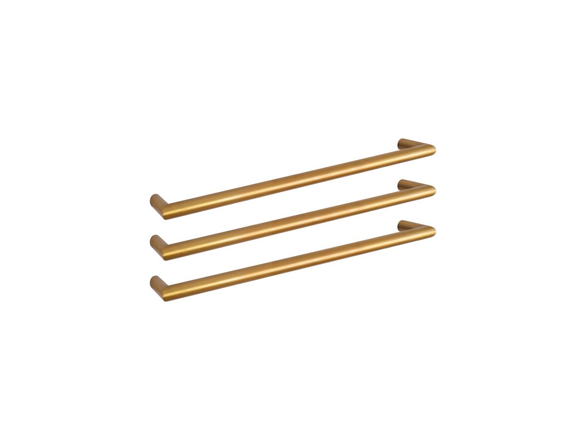  
                    Mizu Drift Heated Towel Rail 630mm (Triple Pack) Brushed Gold PVD