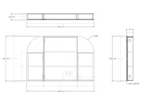 Kado Neue Arch 3 Door Mirror Cabinet 1200mm