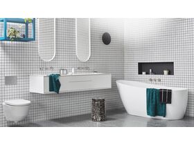 Hideaway+ Rectangle Button/ Plate Inwall ABS Silver