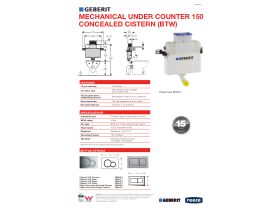 Technical Guide - Geberit 150 Under Counter Cistern (Back To Wall) Mechanical (4 Star)