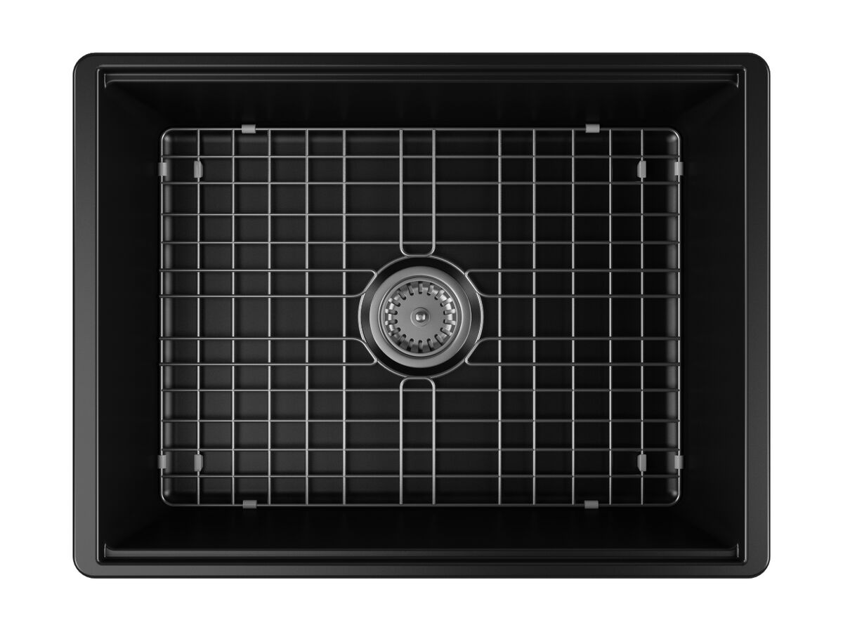 Memo Harper Single Bowl Butler Sink 610mm Fireclay Matte Black from Reece