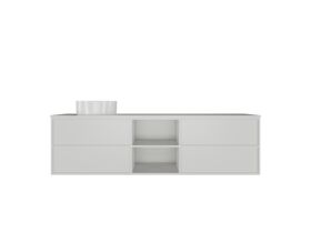 Kado Aspect 1800mm Wall Hung Vanity Unit with Shelf Single Bowl Thin Caesarstone Top