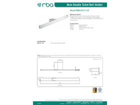 Specification Sheet - Oken Double Toilet Roll Holder 300mm Chrome