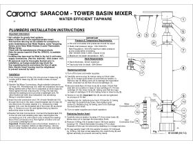 Installation Instructions - Caroma Saracom Tower Basin Mixer Tap Chrome (5 Star)