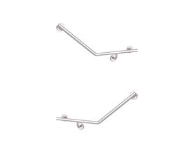 Mizu Drift 40 Degree Ambulant WC Left Hand & Right Hand Pair Brushed Stainless Steel