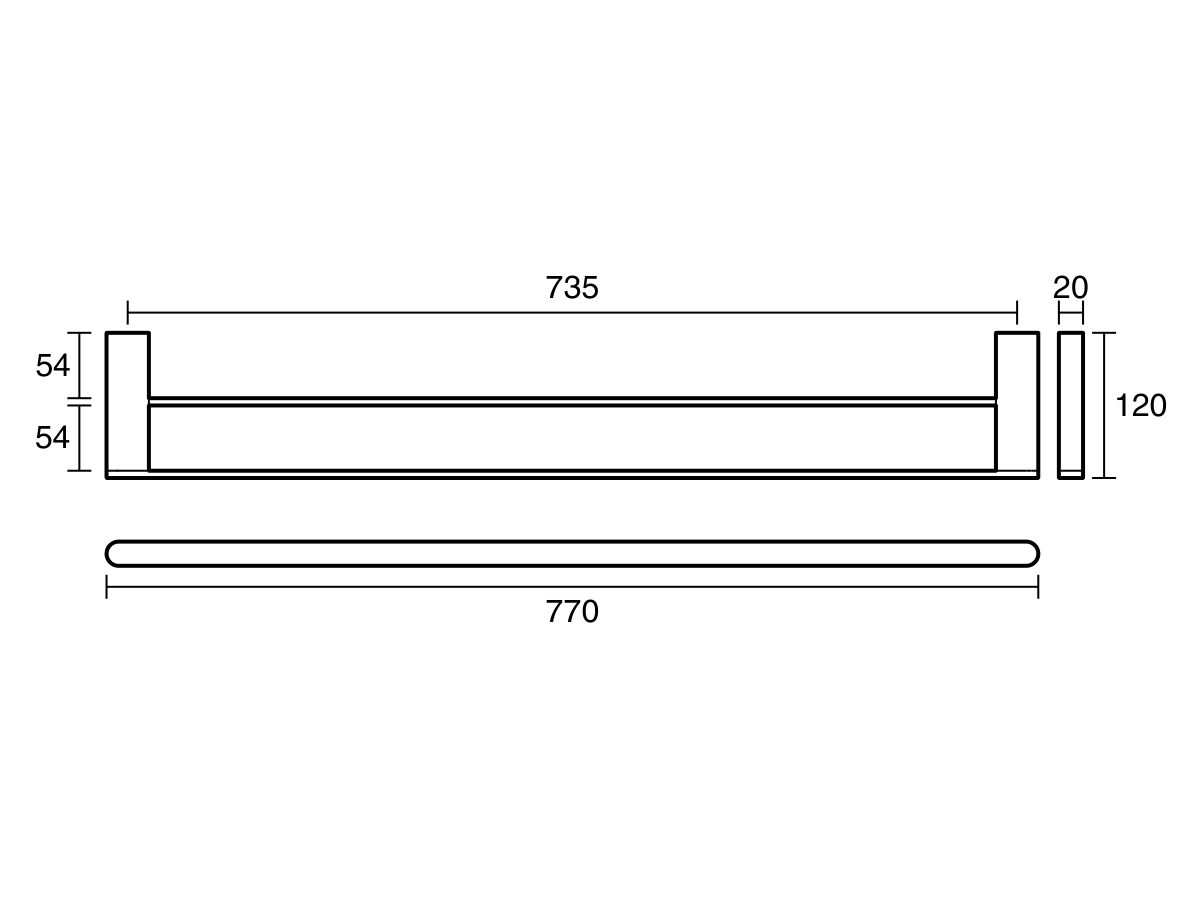 Mizu Soothe Double Towel Rail 750mm Matte Black from Reece