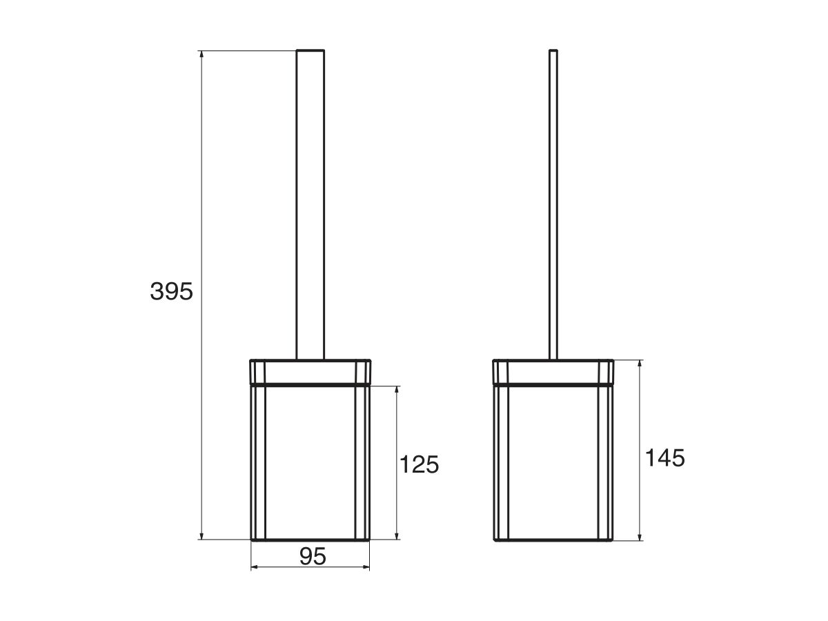 Milli Glance Toilet Brush Set Black from Reece