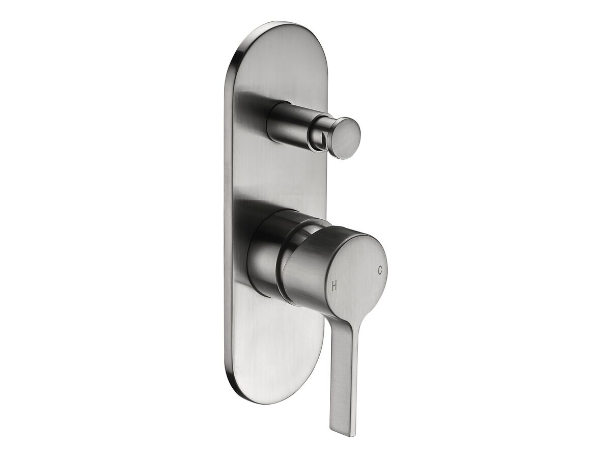 Mizu Stream Shower Mixer with Diverter Brushed Nickel from Reece