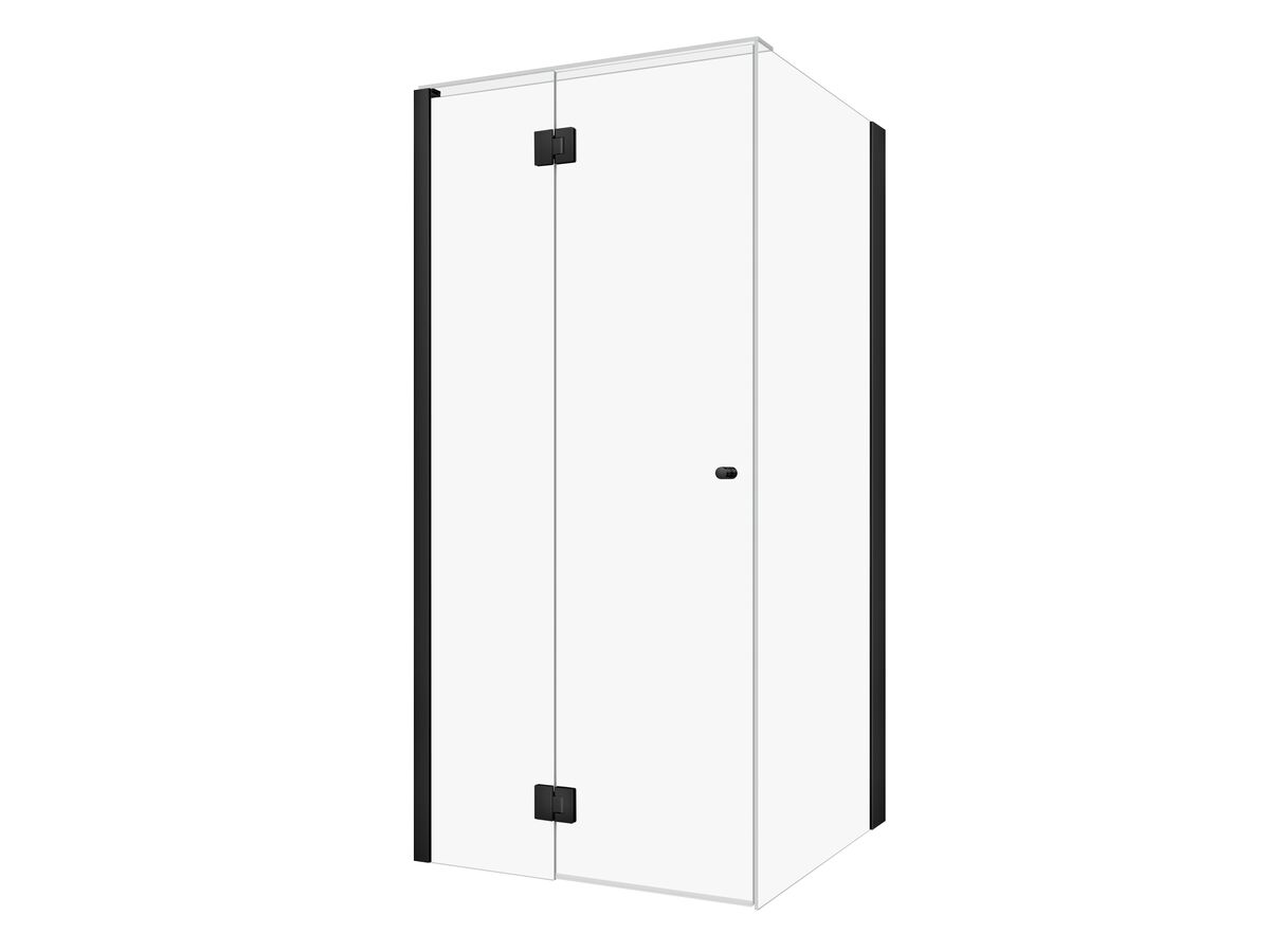 Hero - Kado Lux Frameless Enclosure with Wall Channel 1000 x 1000mm Matte Black