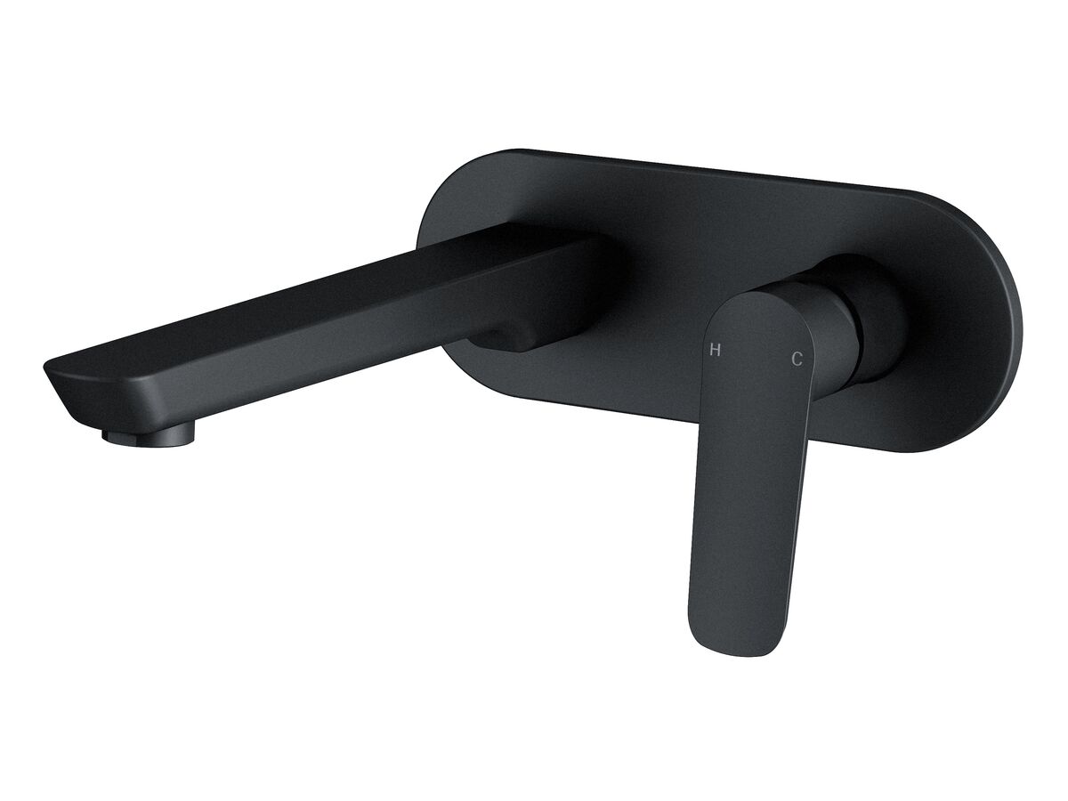 Mizu Bliss Wall Basin Mixer Tap Set 210mm Matte Black (4 Star) from Reece