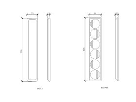 Technical Drawing - ISSY Adorn Above Counter / Semi Inset Wall Hung Vanity Unit with Drawers Grande Handles
