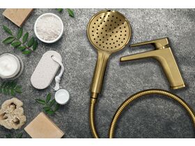 Tide Deluxe Shower + Basin Mixer Brushed Brass (PVD) (3 Star)