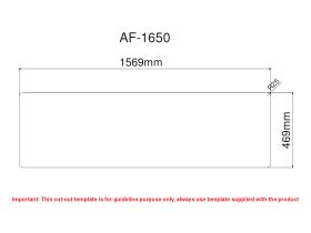 Cut Out Template - AFA Cubeline Double Bowl Double Drainer Inset Sink 1 Taphole 1600mm Stainless Steel