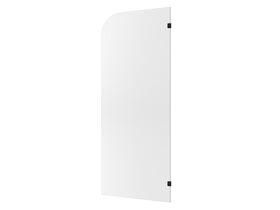 Hero - Kado Lux Frameless Curved Right Fluted Panel with Wall Clips 900mm Matte Black