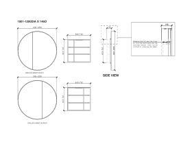 ISSY Halo 1001-1200mm Mirror with Shaving Cabinet (Recessed)