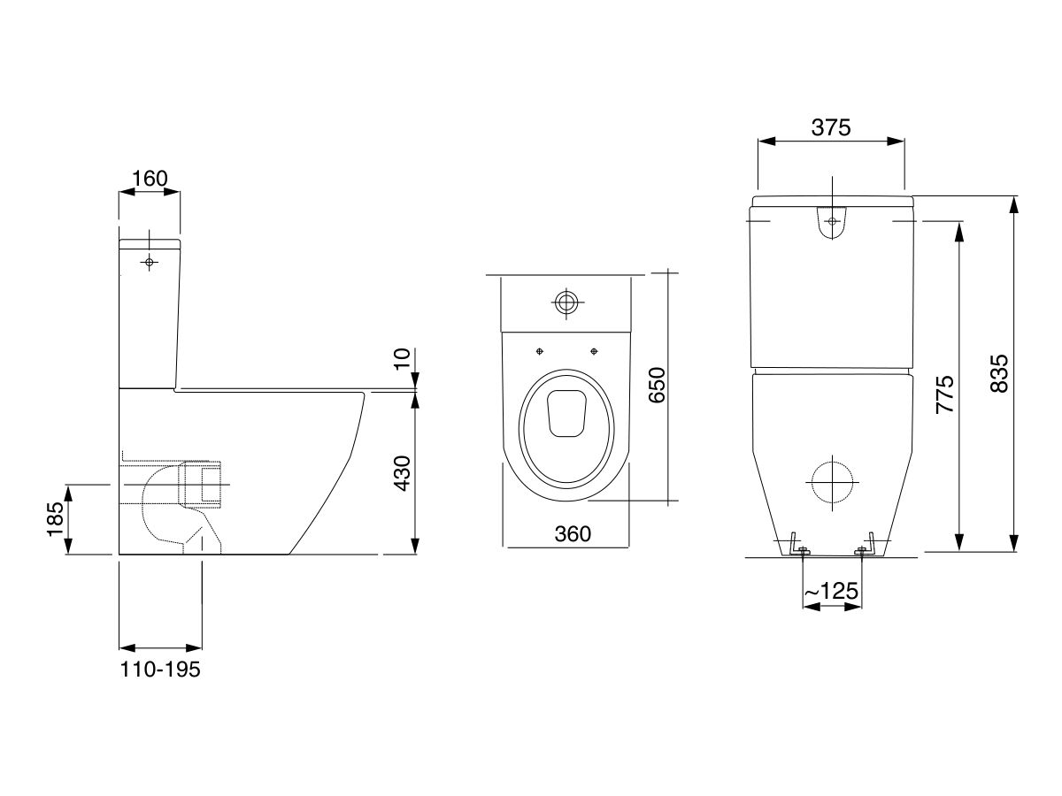 LAUFEN Pro A Close Coupled Back to Wall Back Inlet Toilet Suite with