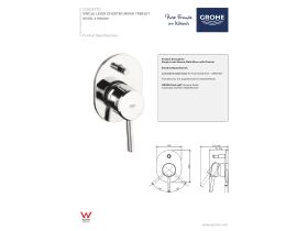 Technical Guide - GROHE Concetto Shower / Bath Mixer Trimset with Diverter Chrome