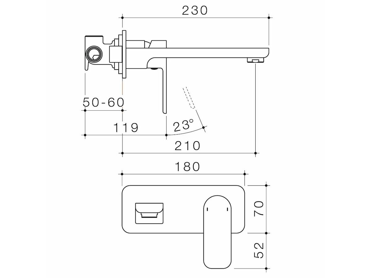 Caroma Luna Wall Basin / Bath Mixer Brushed Nickel (5 Star)
