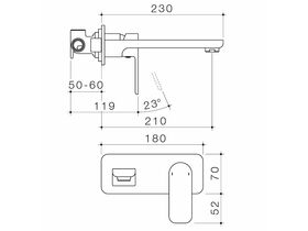 Caroma Luna Wall Basin / Bath Mixer Brushed Nickel (5 Star)