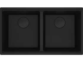 Franke City Fragranite Double Bowl 360mm Bowl + 360mm Bowl Undermount Sink Pack includes Chopping Board and Rollamat Matte Black